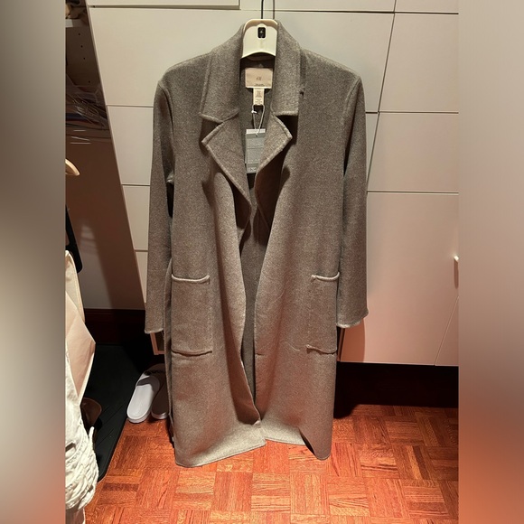 NEW Long Wool Coat with Belt - Picture 1 of 4